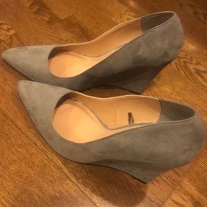 Express Gray Wedges, worn once.